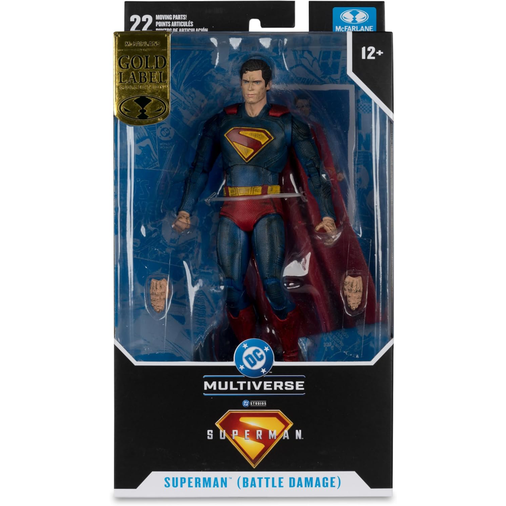 Figura Superman Battle Damage Gold Label - Superman Movie - DC Movie - 7 Scale - McFarlane