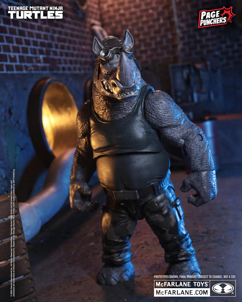 Figura Rocksteady (Page Punchers) WV2 with Comic - TMNT - McFarlane
