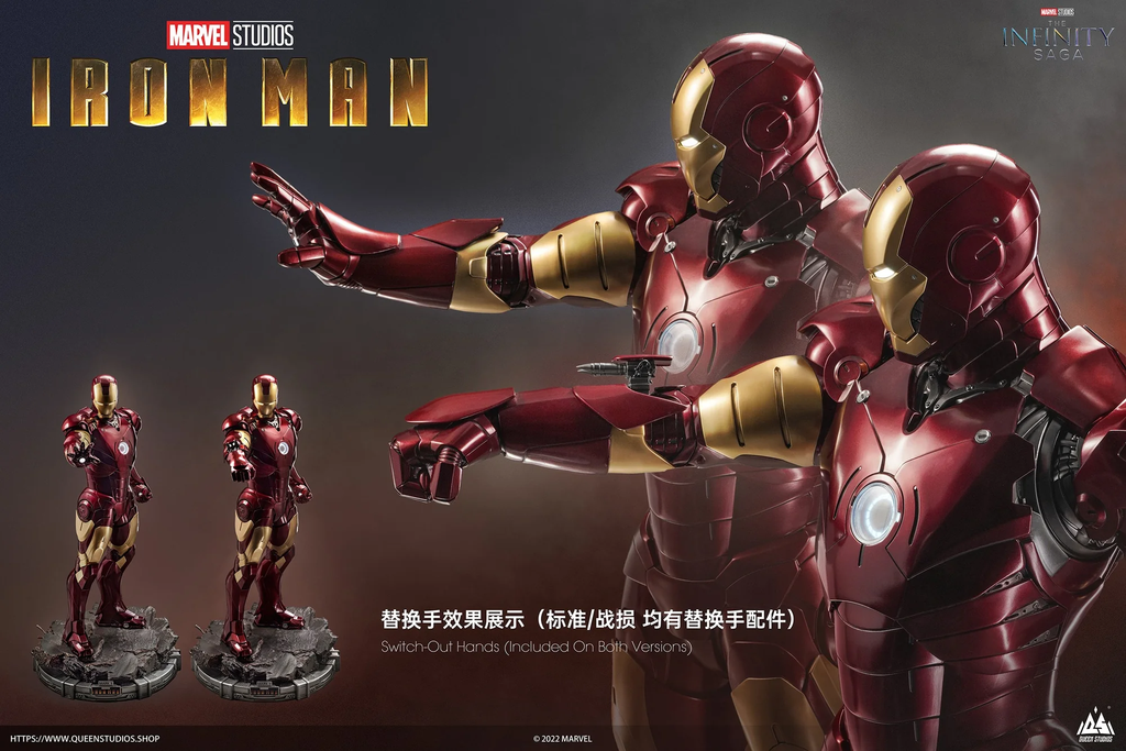 Estátua Iron Man Mark 3 (Clean) Regular - 1/2 Scale - Queen Studios
