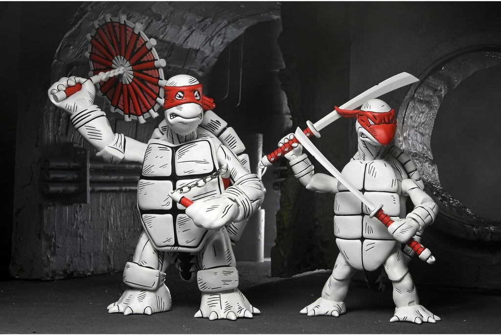 Figura Black and White First Turtles - 2 Pack - Mirage Comics - Teenage Mutant Ninja Turtles - 7
