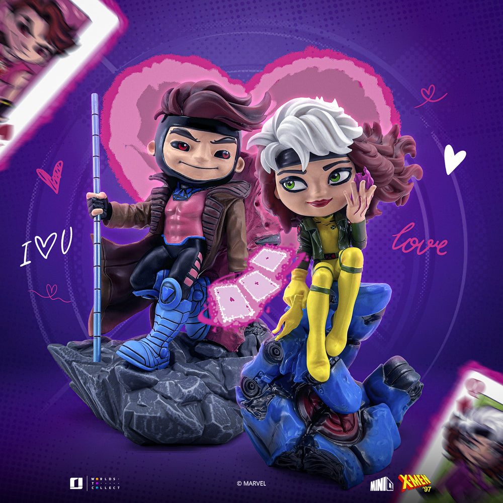 Estátua Gambit and Rogue Valentine's Set - X-Men - Minico - Iron Studios