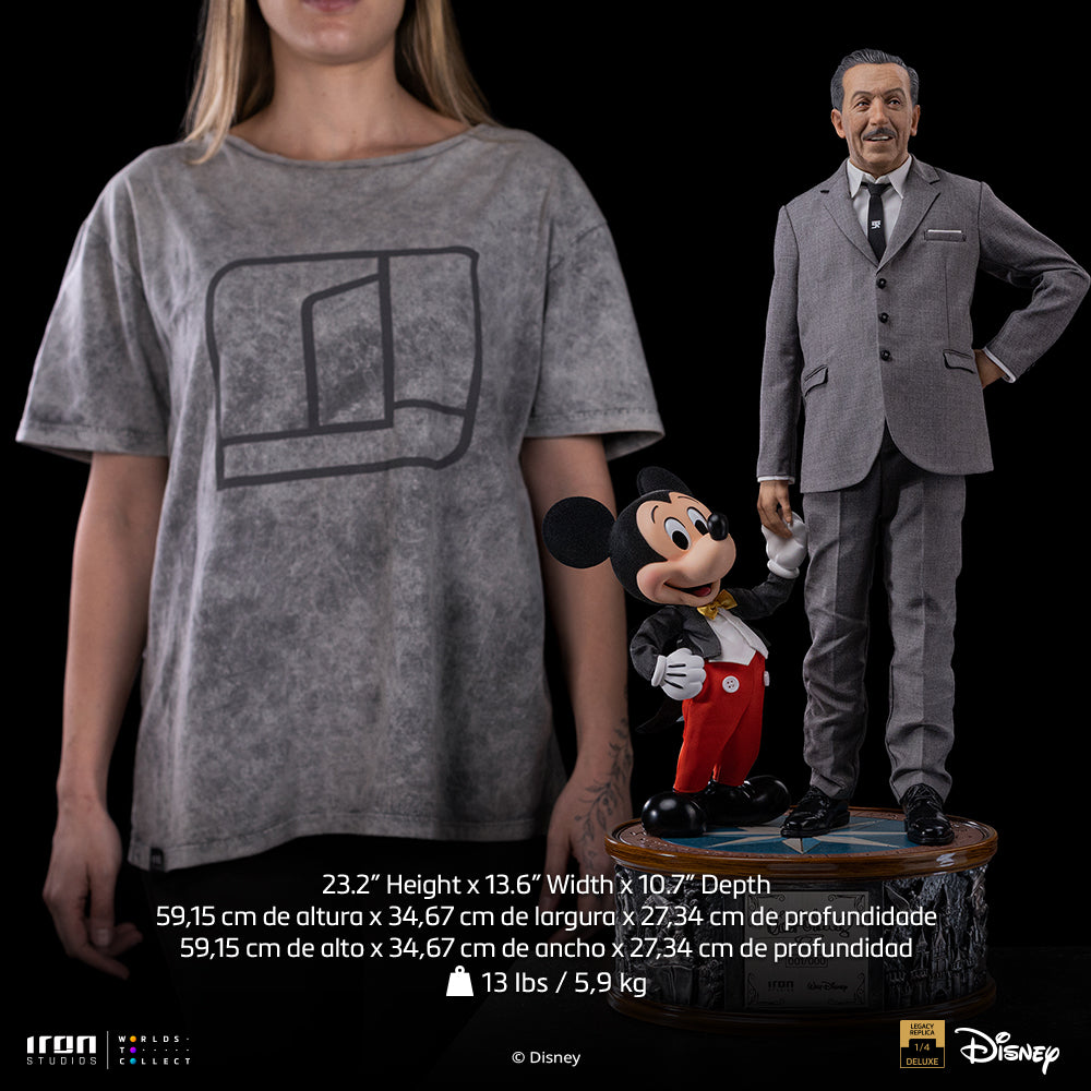 Pré-Venda - Estátua Walt Disney & Mickey Mouse - Disney Classics - Legacy Replica 1/4 - Iron Studios