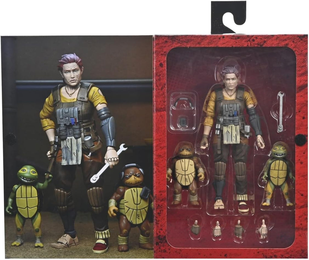 Figura Grammy April with Baby Yi & Moja – TMNT The Last Ronin- The Lost Years – 7” Scale - Neca