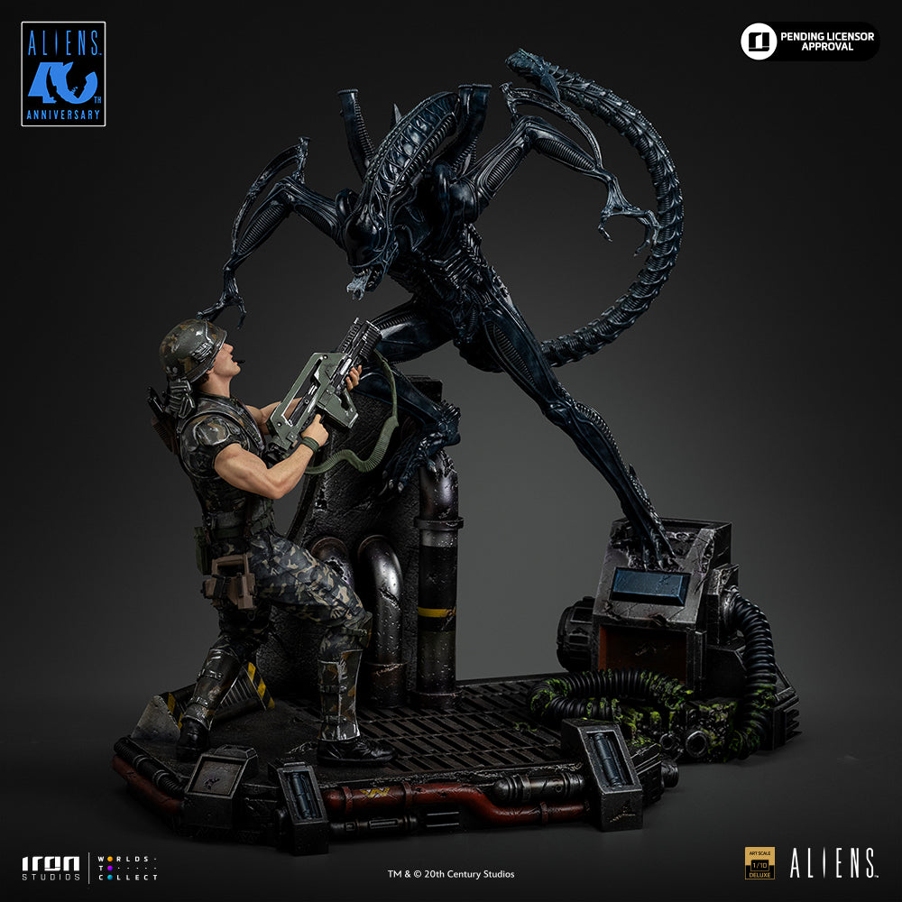 Pré-Venda Estátua - Alien Xenomorph Warrior vs Corporal Dwayne Hicks - Aliens - Art Scale 1/10 - Iron Studios
