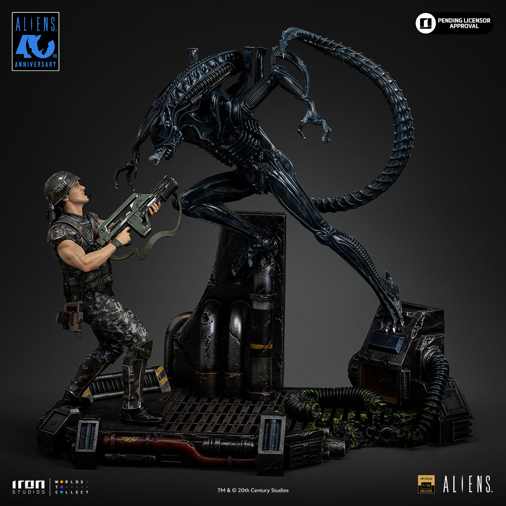 Pré-Venda Estátua - Alien Xenomorph Warrior vs Corporal Dwayne Hicks - Aliens - Art Scale 1/10 - Iron Studios