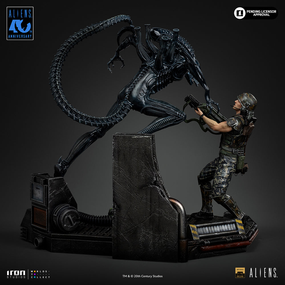 Pré-Venda Estátua - Alien Xenomorph Warrior vs Corporal Dwayne Hicks - Aliens - Art Scale 1/10 - Iron Studios
