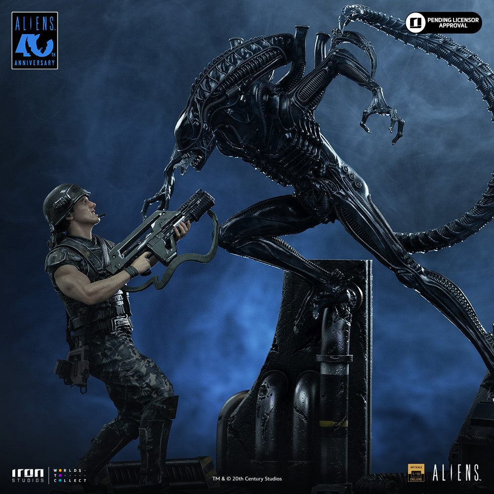 Pré-Venda Estátua - Alien Xenomorph Warrior vs Corporal Dwayne Hicks - Aliens - Art Scale 1/10 - Iron Studios