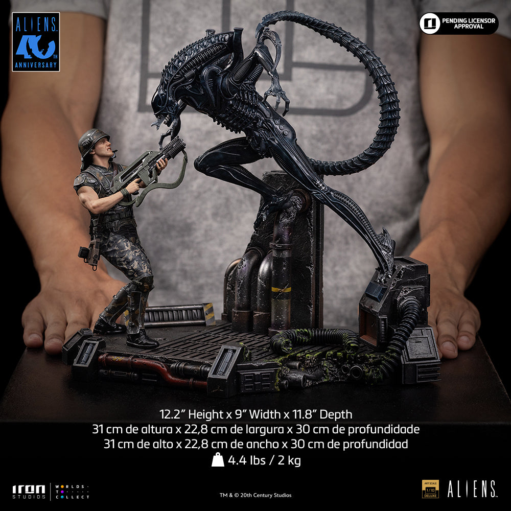 Pré-Venda Estátua - Alien Xenomorph Warrior vs Corporal Dwayne Hicks - Aliens - Art Scale 1/10 - Iron Studios