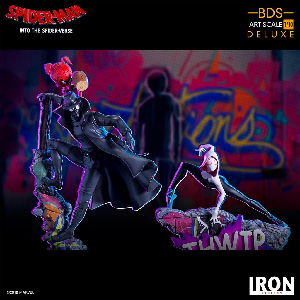 Estátua Spider Noir and Spider Ham - Spiderman: Into the Spiderverse - Art Scale 1/10 - Iron Studios