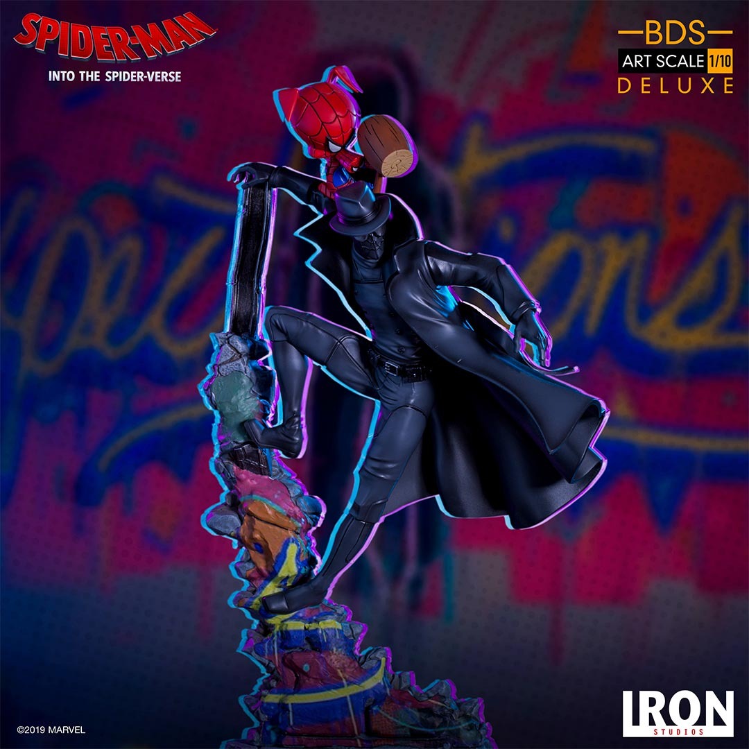 Estátua Spider Noir and Spider Ham - Spiderman: Into the