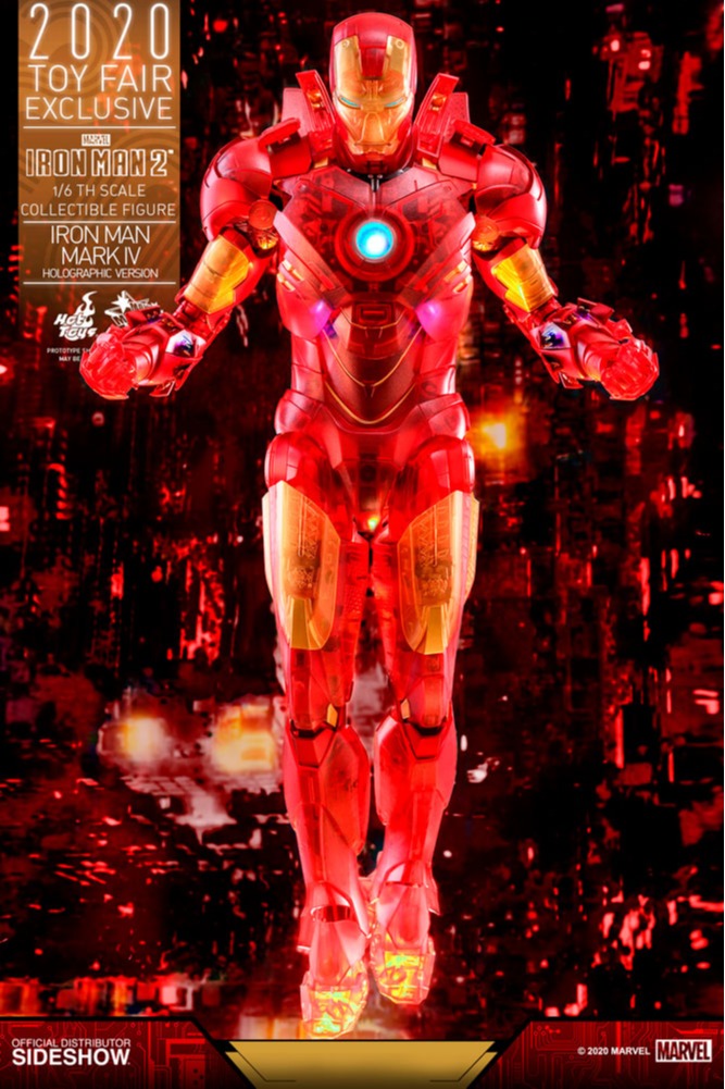 Figura Iron Man MK IV Holographic Ver. 1/6 (Exclusivo) - Iron Man II - Hot Toys