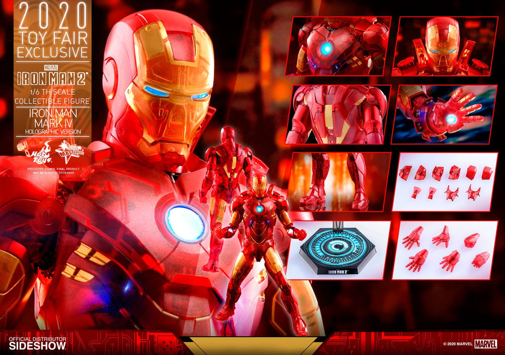 Figura Iron Man MK IV Holographic Ver. 1/6 (Exclusivo) - Iron Man II - Hot Toys