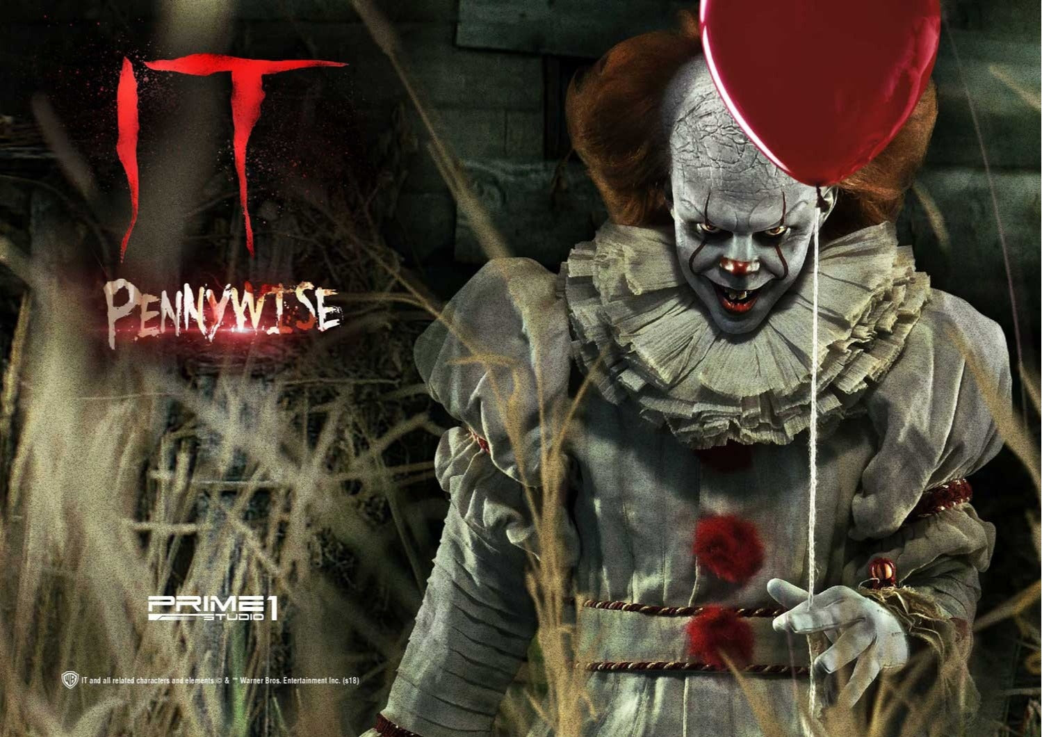 Estátua Pennywise 1/2 - It! - Prime 1 – Iron Studios Brasil