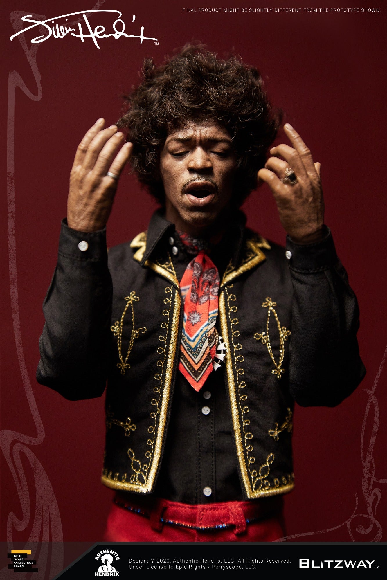 Figura Jimi Hendrix - 1/6 Figure - Blitzway – Iron Studios Brasil
