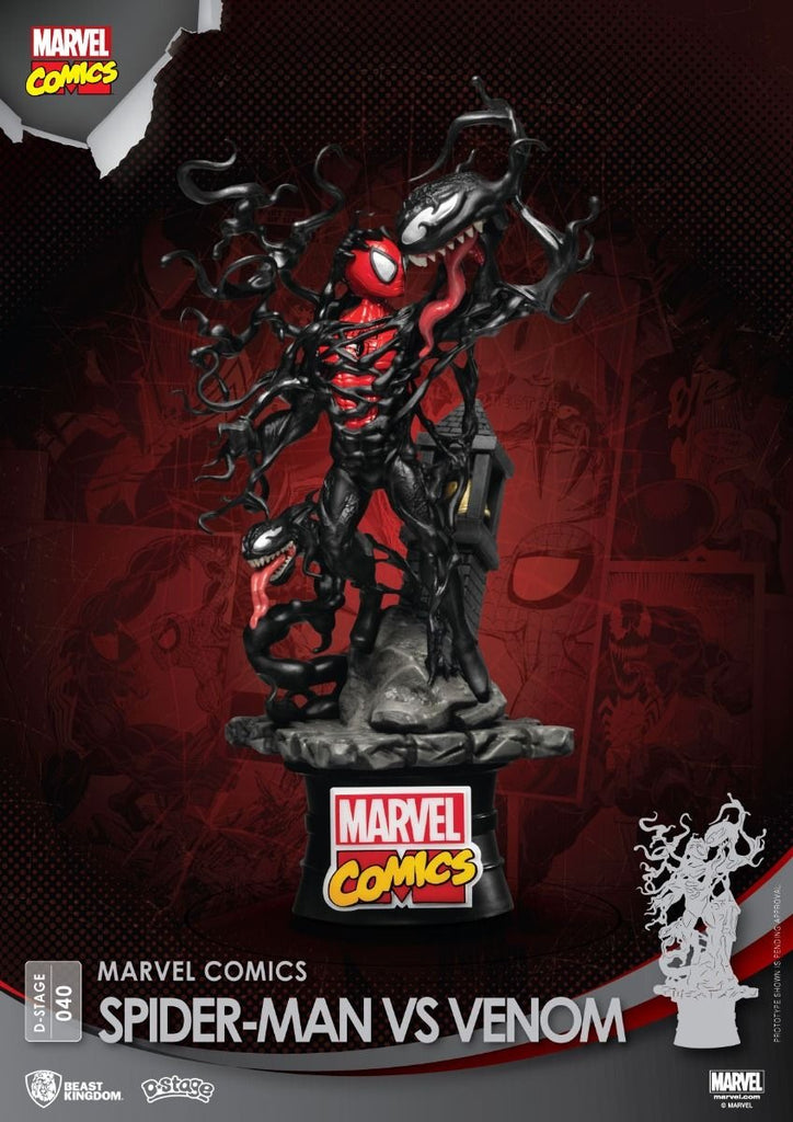 Estátua Spider-Man Vs. Venom - Marvel Comics - D-Stage - Beast Kingdom