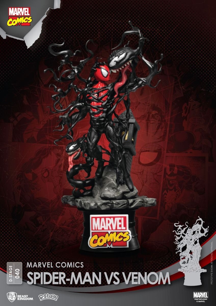 Estátua Spider-Man Vs. Venom - Marvel Comics - D-Stage - Beast Kingdom