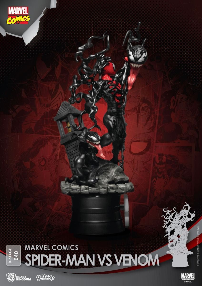 Estátua Spider-Man Vs. Venom - Marvel Comics - D-Stage - Beast Kingdom