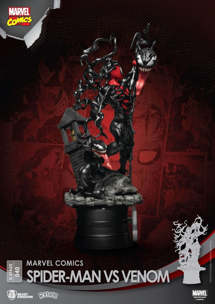 Estátua Spider-Man Vs. Venom - Marvel Comics - D-Stage - Beast Kingdom