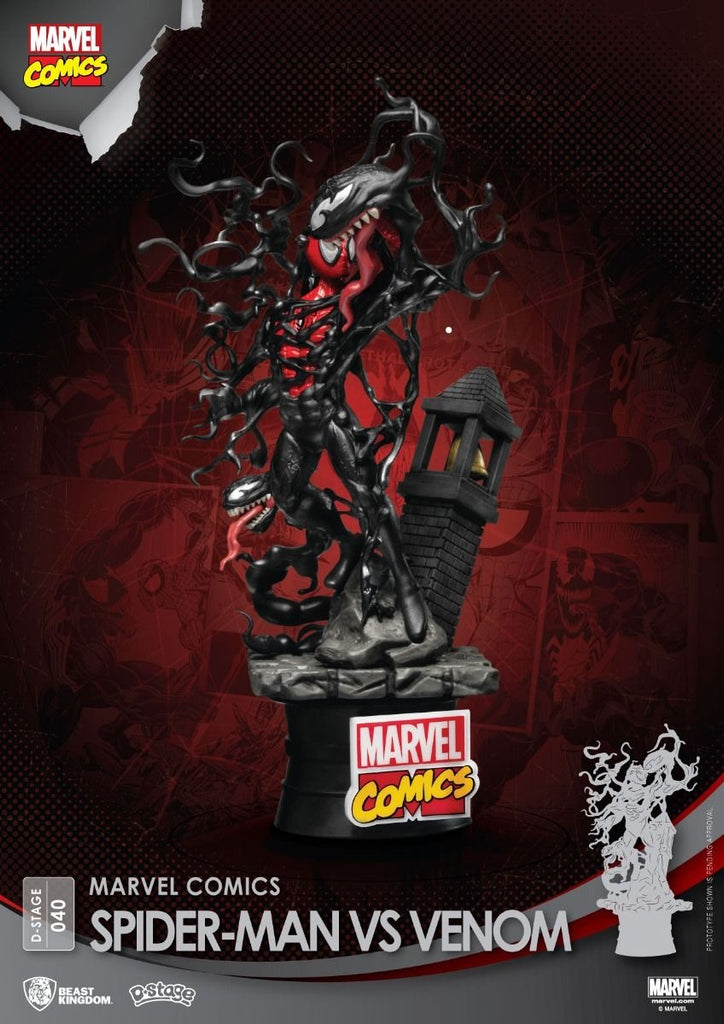 Estátua Spider-Man Vs. Venom - Marvel Comics - D-Stage - Beast Kingdom