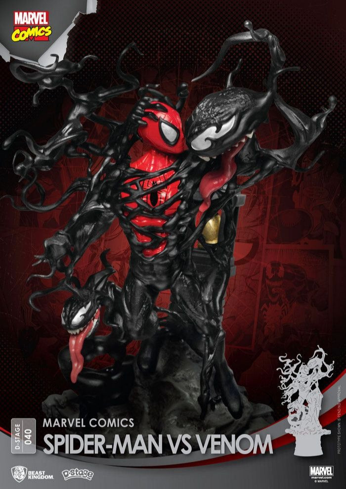 Estátua Spider-Man Vs. Venom - Marvel Comics - D-Stage - Beast Kingdom