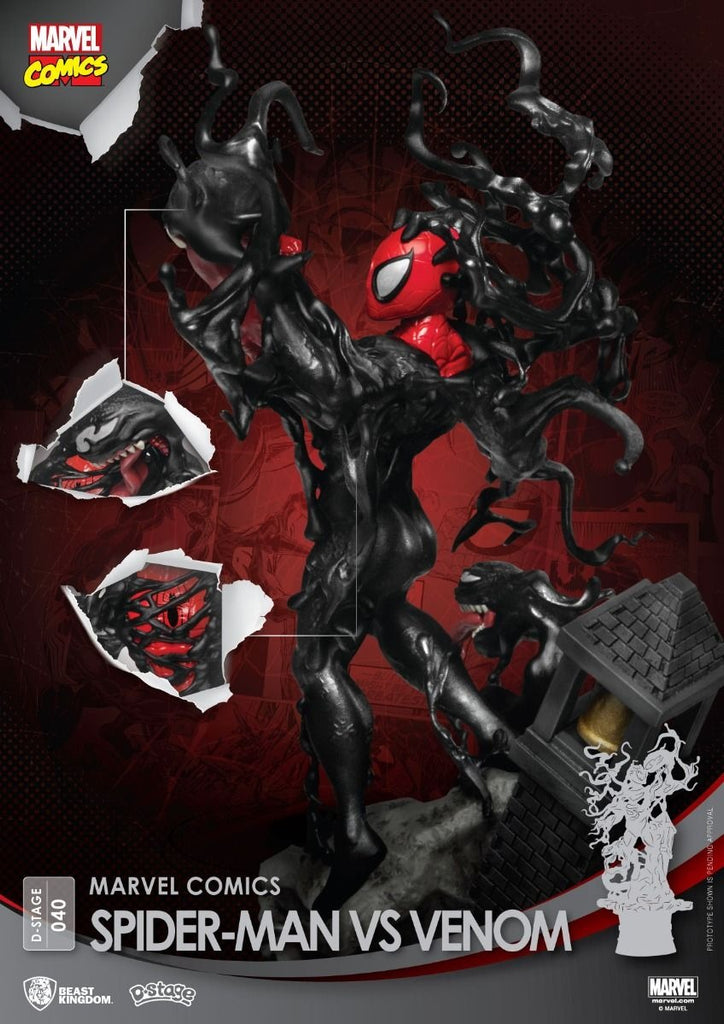 Estátua Spider-Man Vs. Venom - Marvel Comics - D-Stage - Beast Kingdom