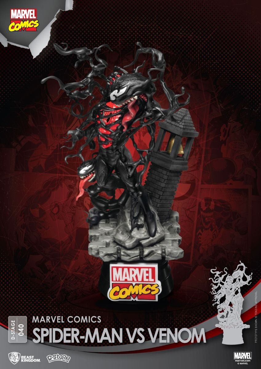 Estátua Spider-Man Vs. Venom - Marvel Comics - D-Stage - Beast Kingdom
