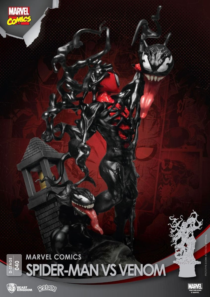 Estátua Spider-Man Vs. Venom - Marvel Comics - D-Stage - Beast Kingdom