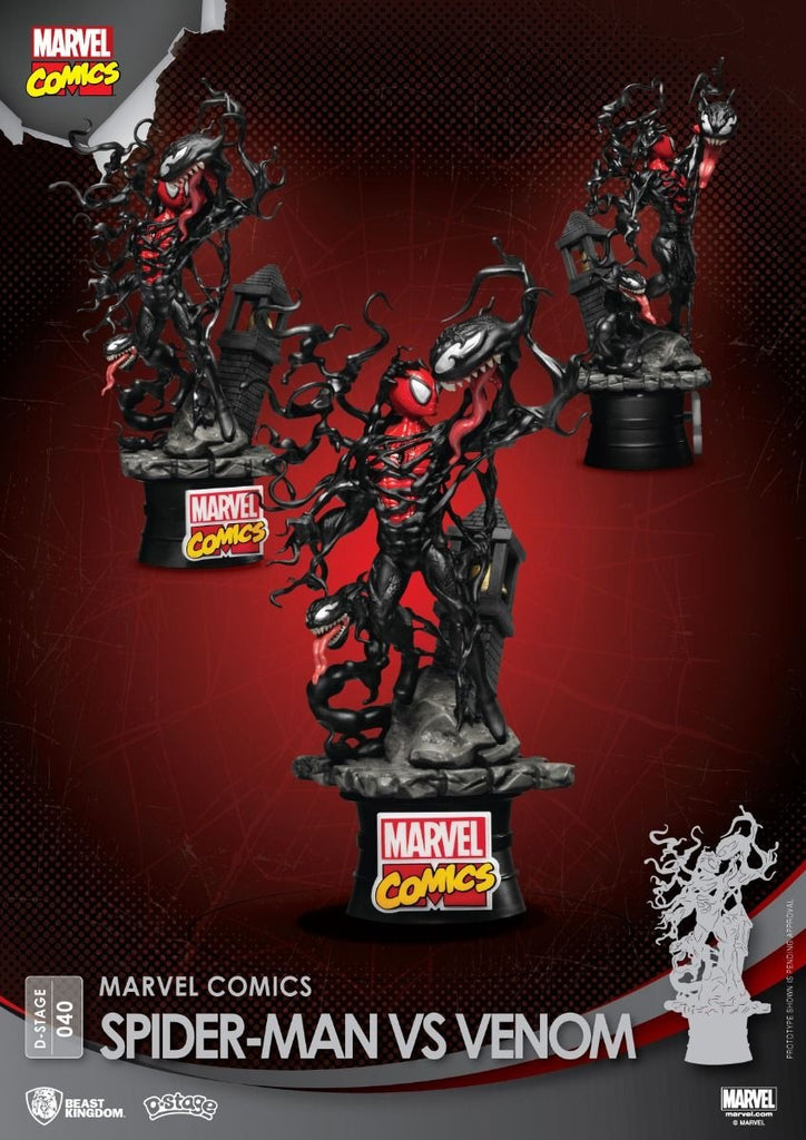 Estátua Spider-Man Vs. Venom - Marvel Comics - D-Stage - Beast Kingdom
