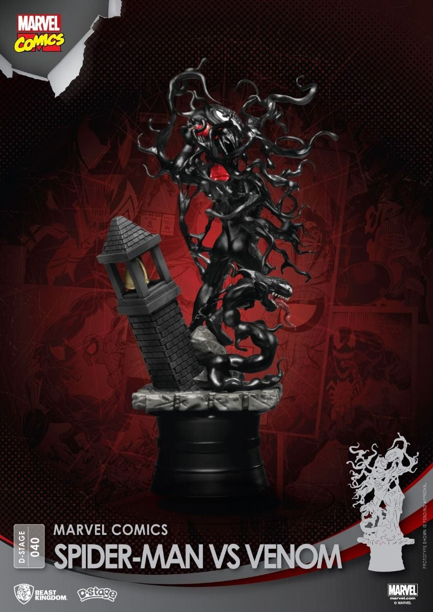 Estátua Spider-Man Vs. Venom - Marvel Comics - D-Stage - Beast Kingdom