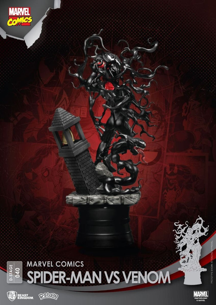 Estátua Spider-Man Vs. Venom - Marvel Comics - D-Stage - Beast Kingdom