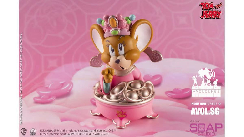 Estátua Jerry Mouse God of Wealth Pink Ver - Tom and Jerry - Soap Studio