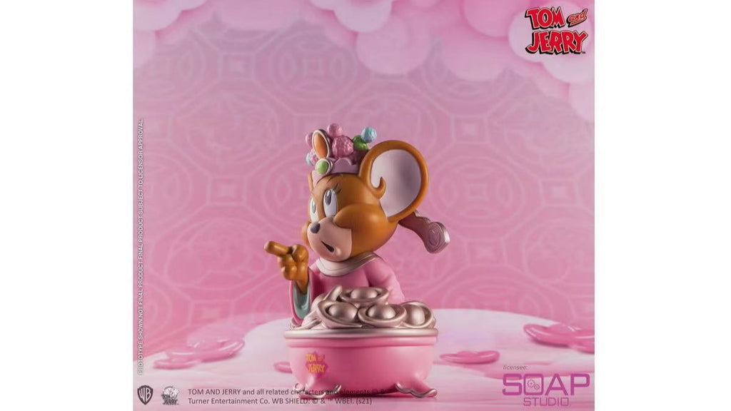 Estátua Jerry Mouse God of Wealth Pink Ver - Tom and Jerry - Soap Studio