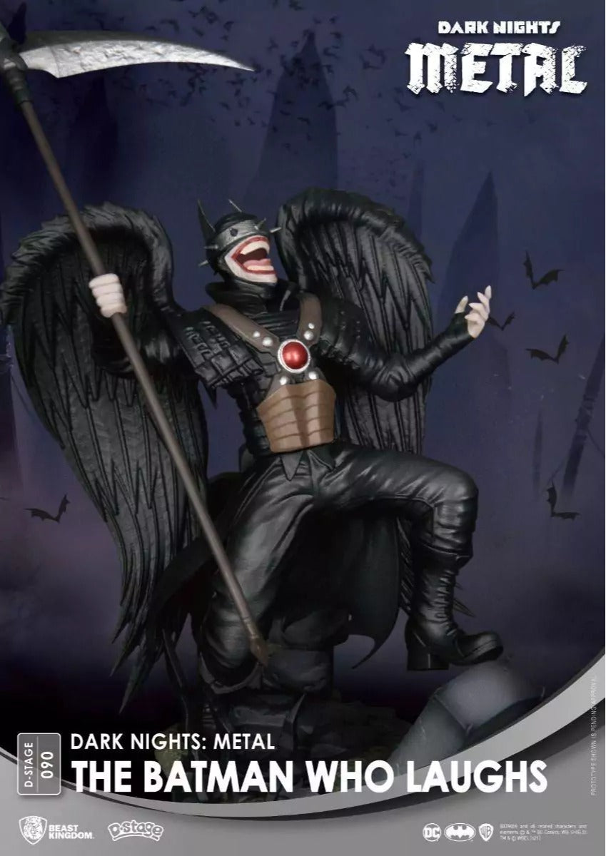 Estátua The Batman Who Laughs (Metal) - Dark Nights - Diorama Stage - Beast Kingdom
