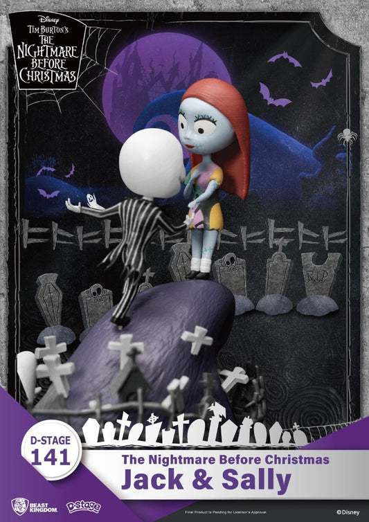 Estátua Jack & Sally - The Nightmare Before Christmas - D Stage - Beast Kingdom