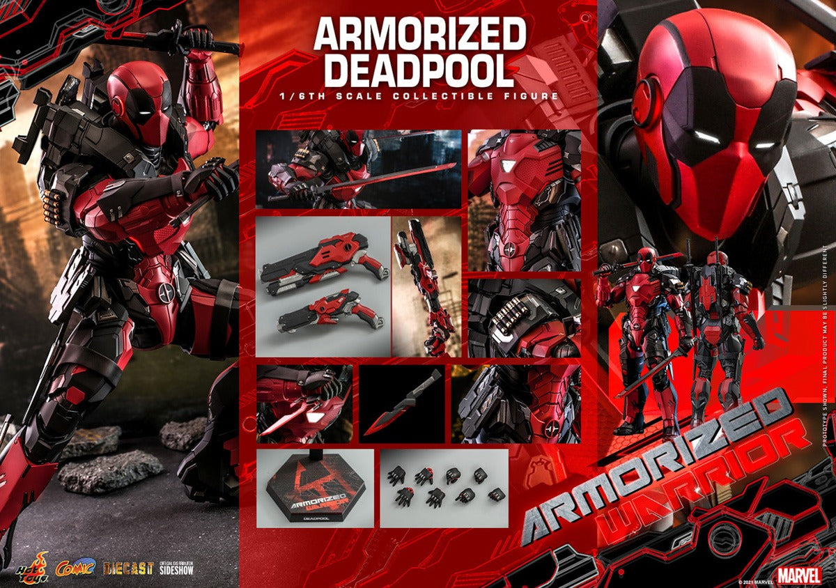 Figura Armorized Deadpool Diecast - Marvel - Sixth Scale - Hot