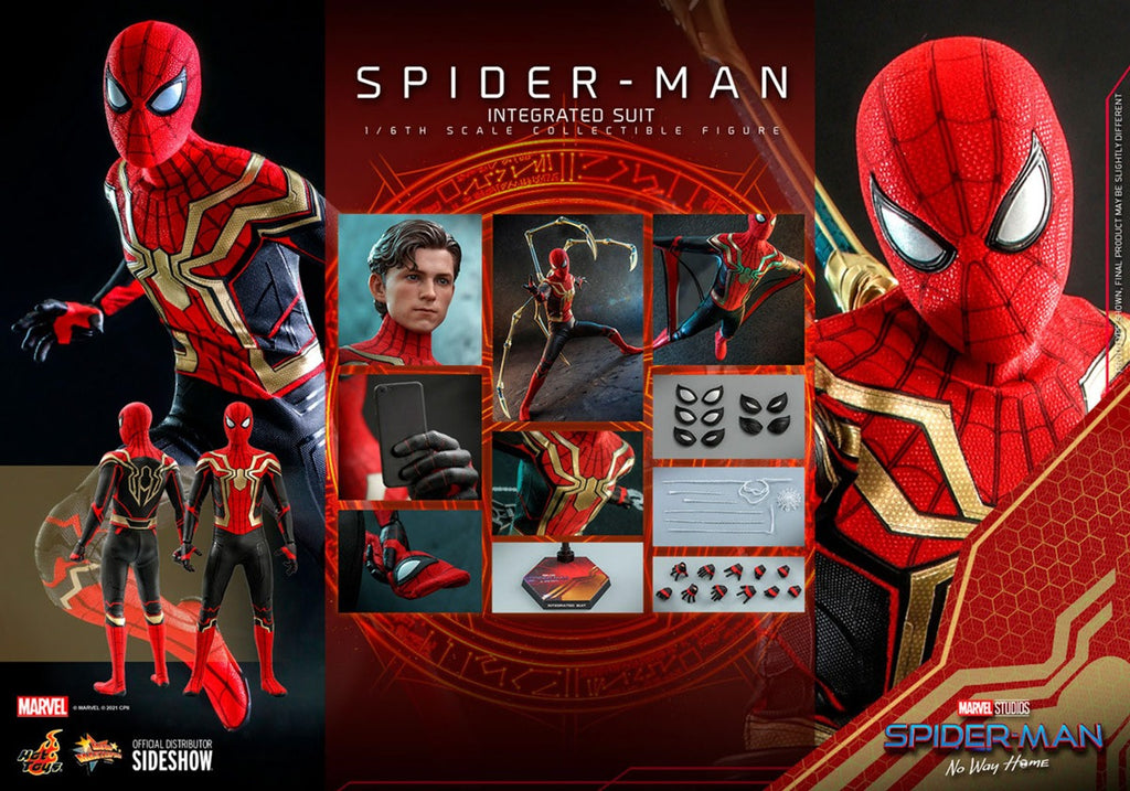 Figura Homem Aranha Integrated Suit - Homem Aranha Sem Volta para Casa - Sixth Scale - Hot Toys
