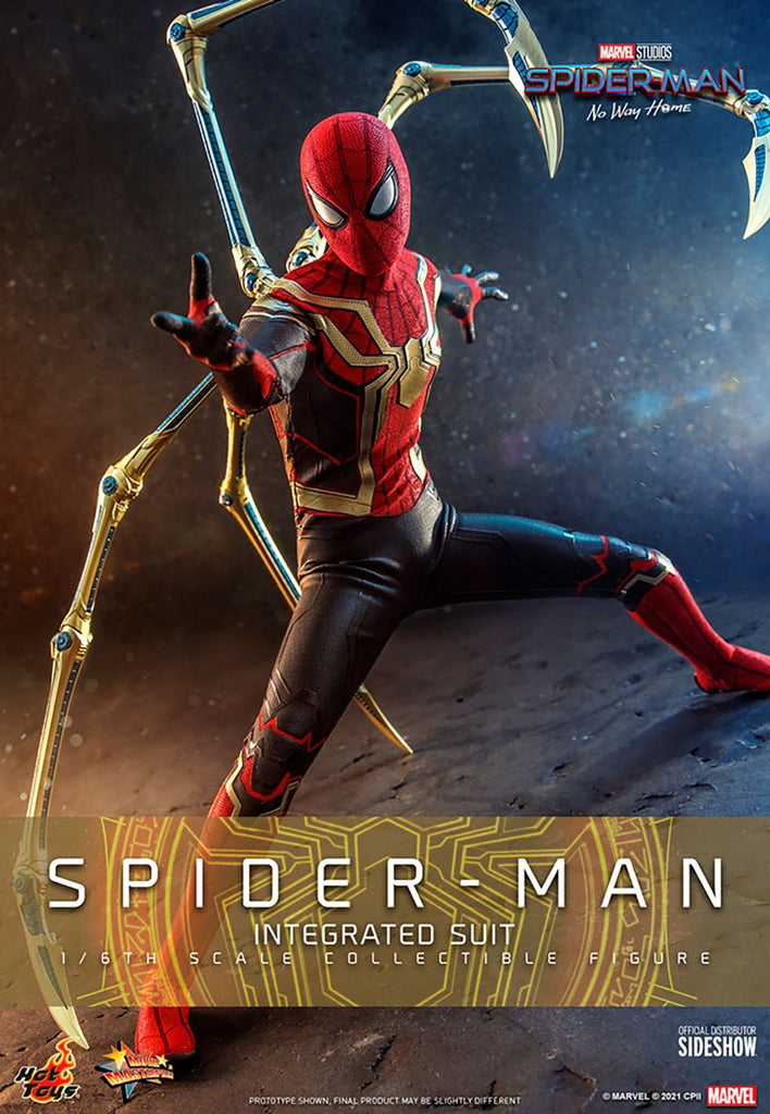 Figura Homem Aranha Integrated Suit - Homem Aranha Sem Volta para Casa - Sixth Scale - Hot Toys