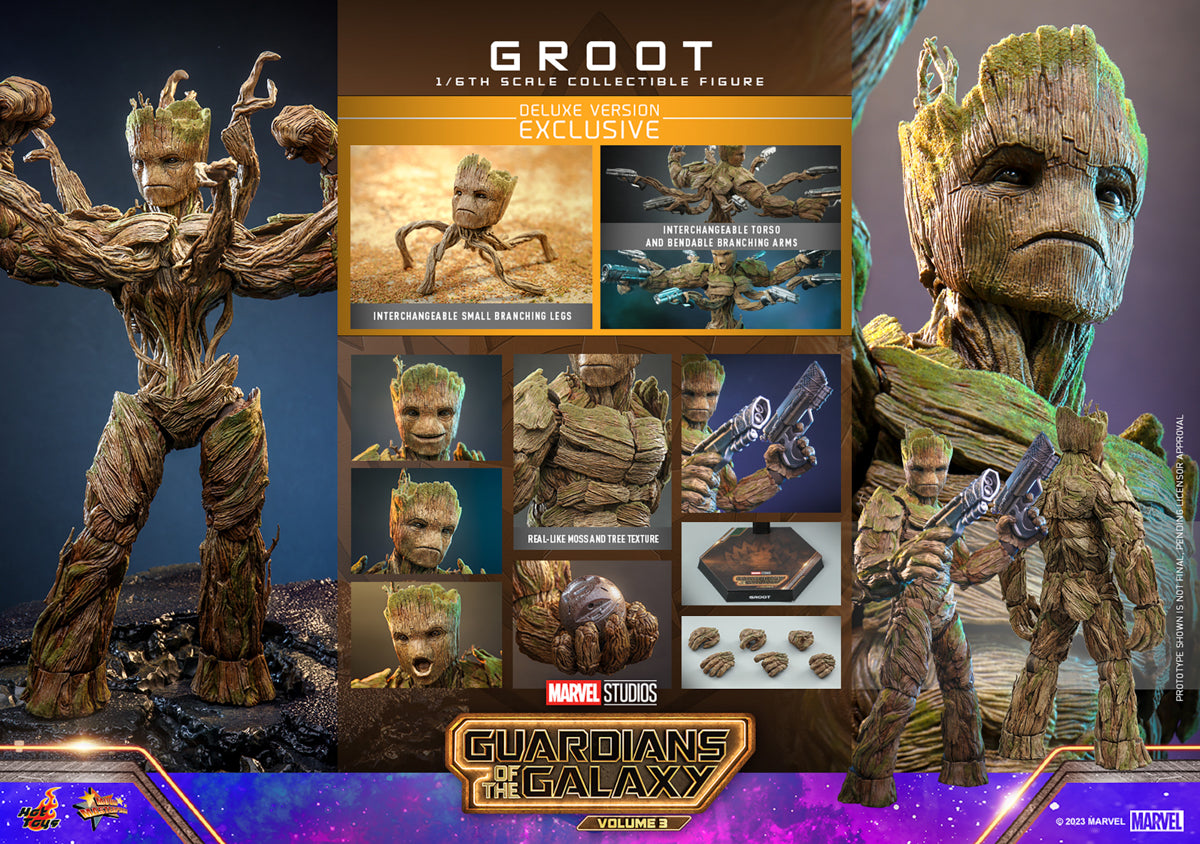 Hot toys ホットトイズ I AM GROOT フィギュア　(値段交渉可) Hot Toys Je s'appelle Groot estatueta Groot Deluxe versão 26 cm