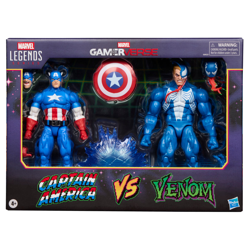 Pré Venda Figura Captain America Vs Venom  - Marvel - Marvel Legends Series Gamerverse - Hasbro