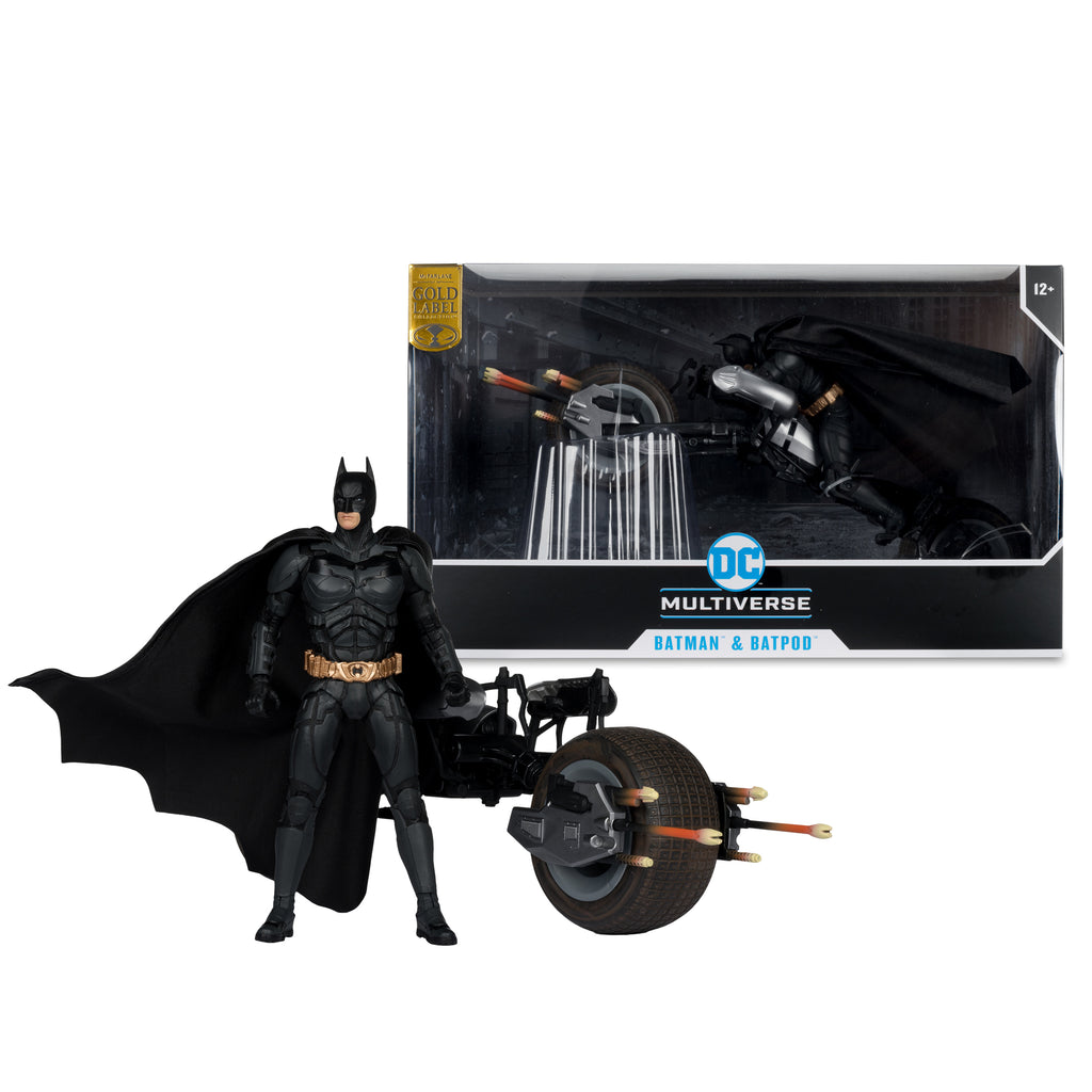 Figura Batpod With Batman - DC - DC Multiverse Vehicles - McFarlane