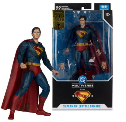 Figura Superman Battle Damage Gold Label - Superman Movie - DC Movie - 7 Scale - McFarlane