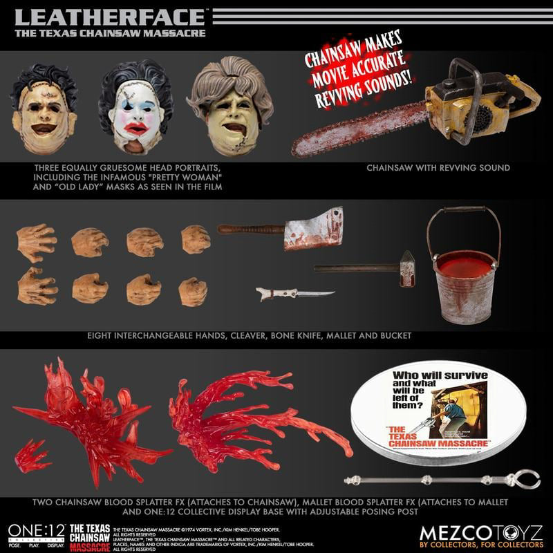 Figura Leatherface Deluxe Edition - O massacre da Serra Elétrica 1974 - 1/12 Collective - Mezco
