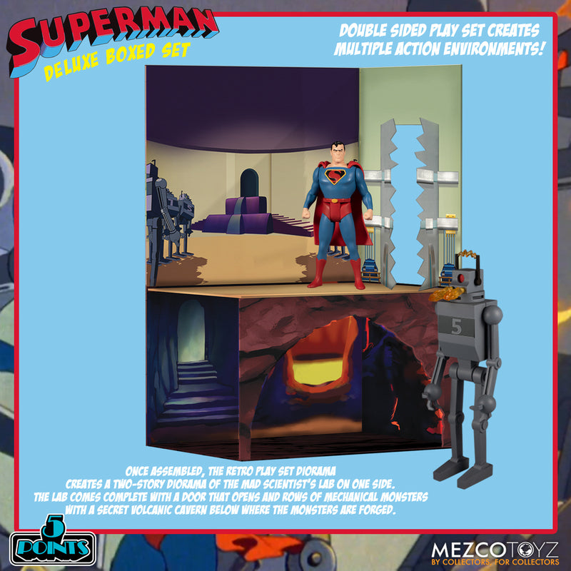 Figura Super Homem The Mechanical Monsters 1941 - DC Comics - Deluxe Boxed Set - Mezco