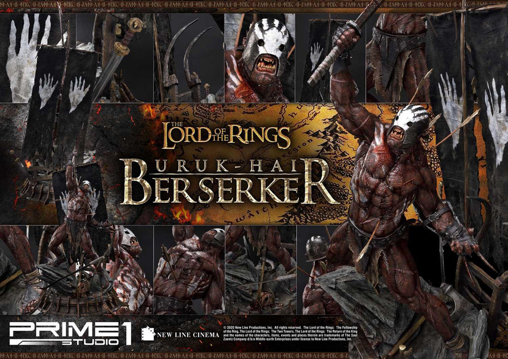 Estátua Uruk-Hai Berserker - O Senhor dos Anéis - Premium Masterline 1/4 - Prime 1