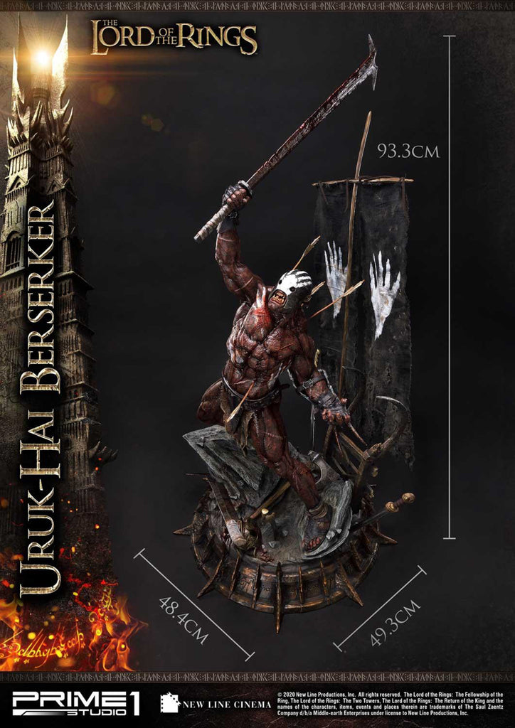 Estátua Uruk-Hai Berserker - O Senhor dos Anéis - Premium Masterline 1/4 - Prime 1