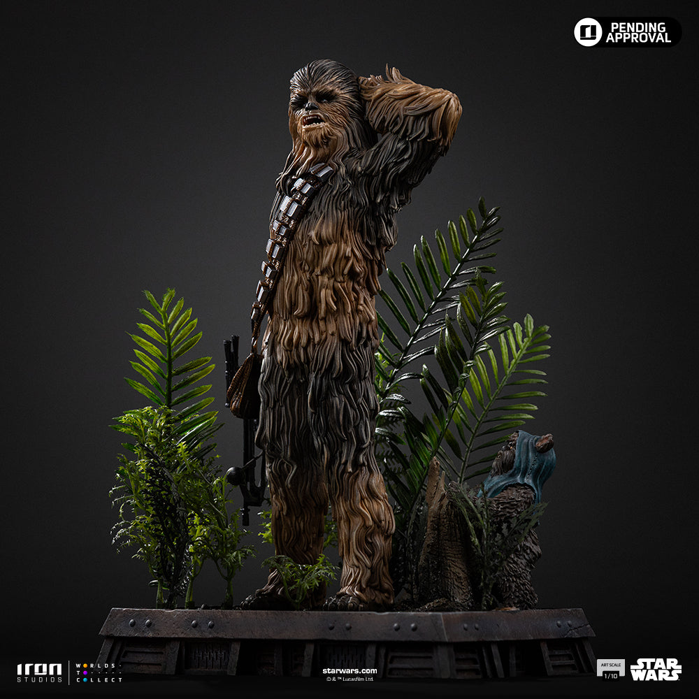 Estátua Chewbacca and Tokkat -  Star Wars - Art Scale 1/10 - Iron Studios
