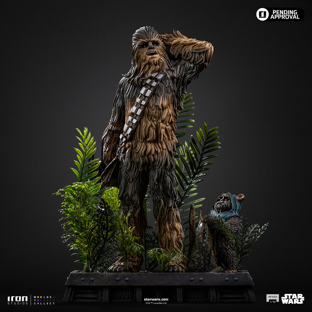 Estátua Chewbacca and Tokkat -  Star Wars - Art Scale 1/10 - Iron Studios