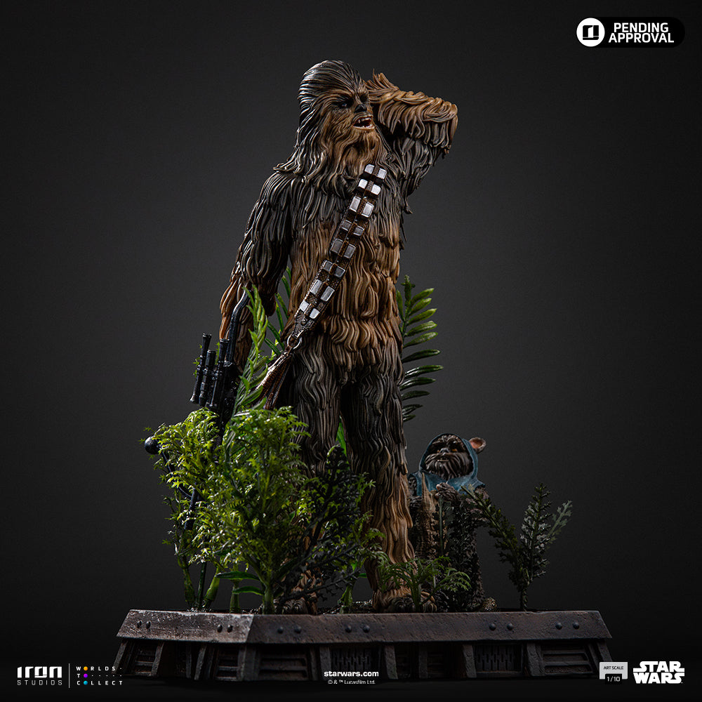 Estátua Chewbacca and Tokkat -  Star Wars - Art Scale 1/10 - Iron Studios