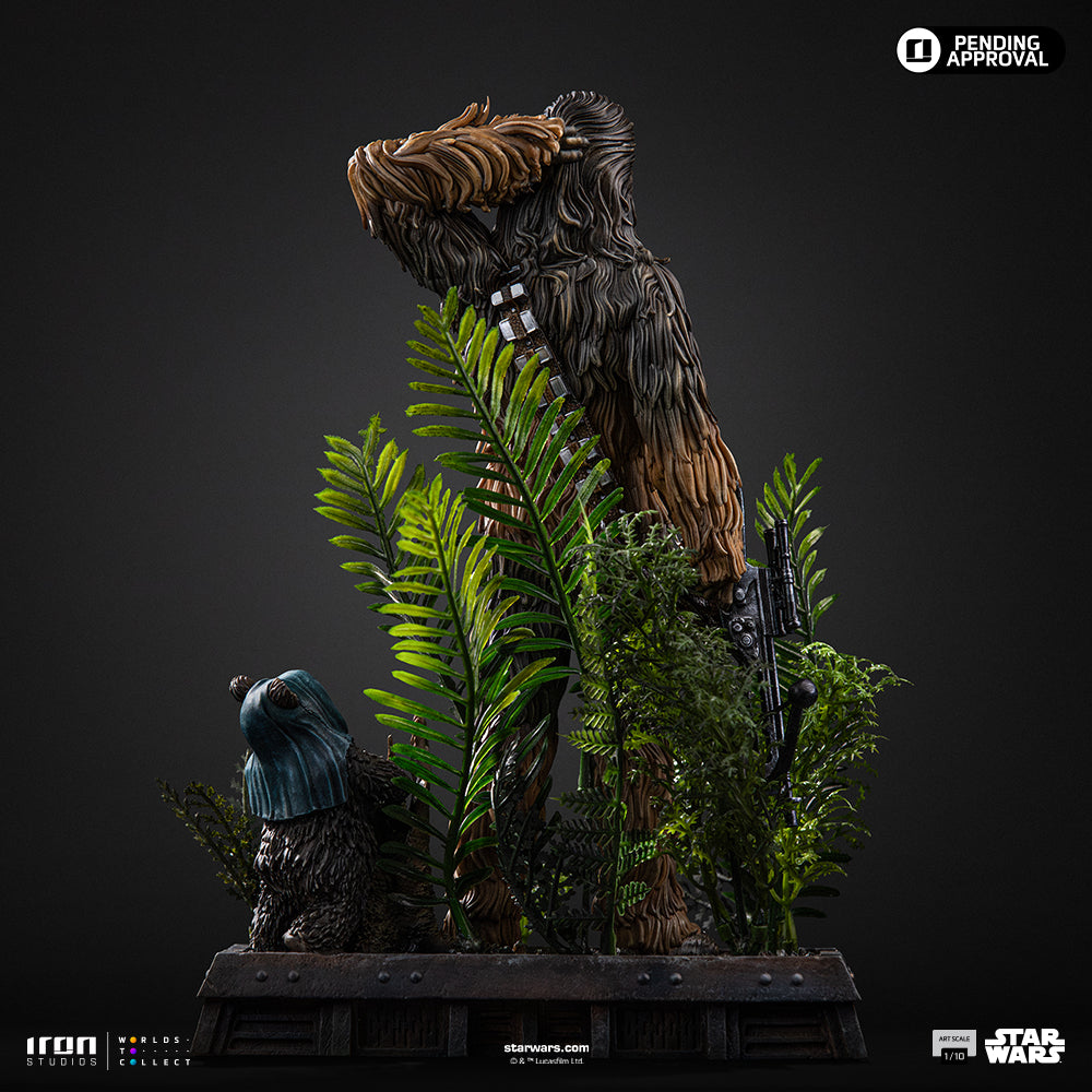 Estátua Chewbacca and Tokkat -  Star Wars - Art Scale 1/10 - Iron Studios