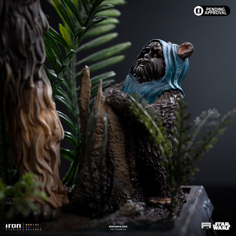 Estátua Chewbacca and Tokkat -  Star Wars - Art Scale 1/10 - Iron Studios
